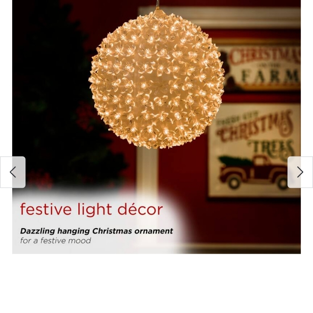 Alpine CORPORATION Jumbo Flashing Sphere with Warm White LED Lights.